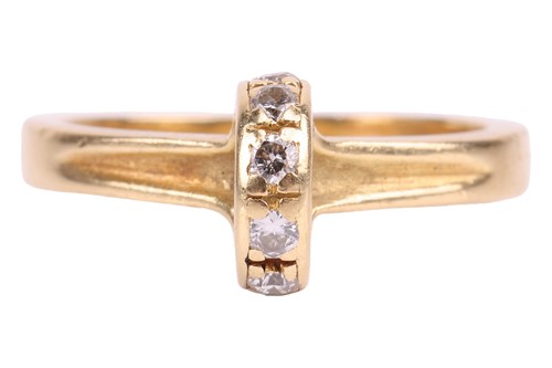 Lot 163 - A diamond-set ring in 18ct gold, of loop...