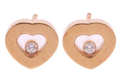 Lot 123 - Chopard - a pair of 'Happy Diamonds' stud...
