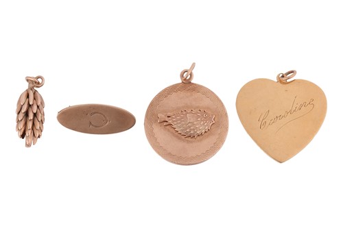 Lot 35 - Three pendants and a brooch; to include a...