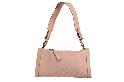 Lot 135 - Gucci - a shoulder bag in beige canvas with...