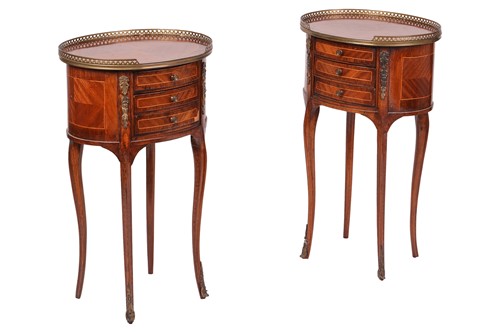 Lot 122 - A pair of French 18th-century style oval drums...