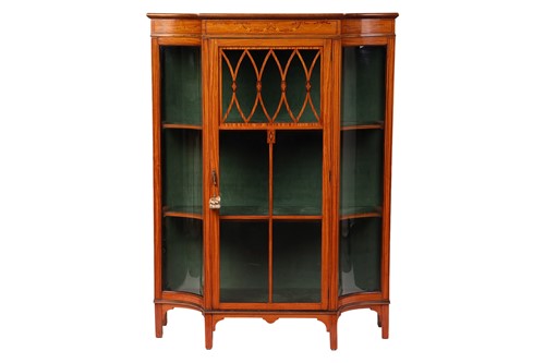 Lot 122 - An Edwardian figured and painted satinwood...