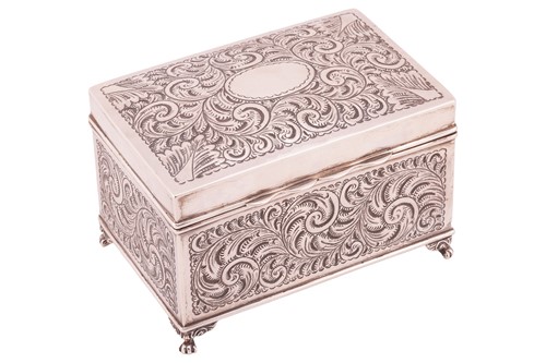 Lot 313 - A silver table casket, by J Zeving (or Joseph...