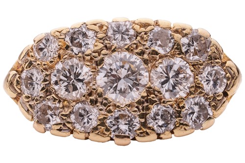 Lot 75 - A diamond cluster ring comprising fifteen...