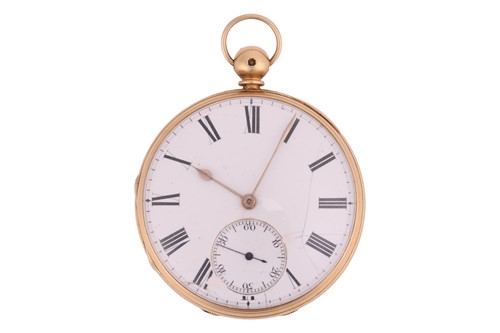 Lot 293 - An 18ct gold open-face pocket watch, featuring...