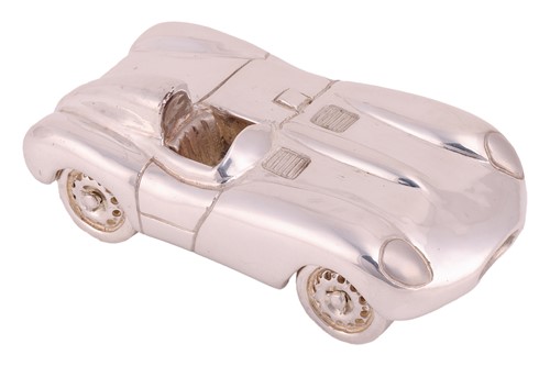 Lot 302 - A silver model of a 1955 Jaguar D-Type short...