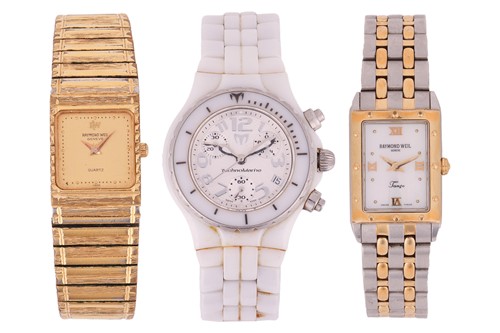 Lot 90 - Three watches; including a Raymond Weil...