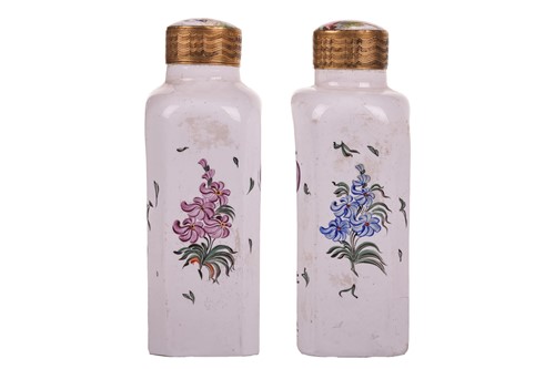 Lot 246 - A pair of South Staffordshire enamelled opaque...
