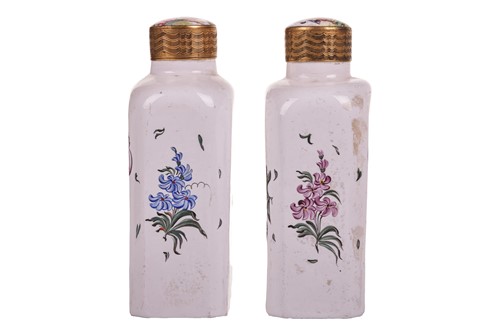 Lot 246 - A pair of South Staffordshire enamelled opaque...