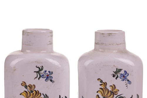 Lot 246 - A pair of South Staffordshire enamelled opaque...
