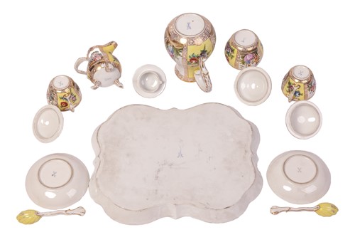 Lot 146 - A Continental porcelain cabaret set, 19th...