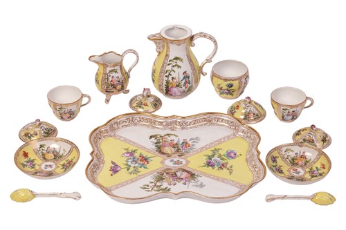 Lot 146 - A Continental porcelain cabaret set, 19th...
