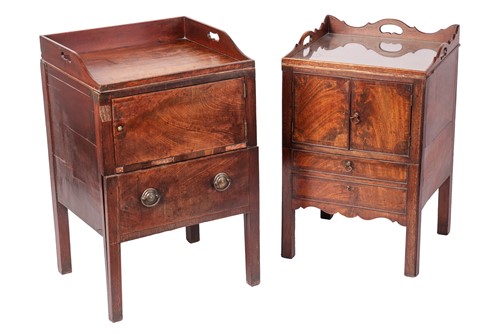 Lot 123 - A George III  two door tray topped  mahogany...