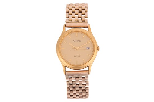 Lot 286 - Accurist Wrist Watch with 9ct Gold Strap...