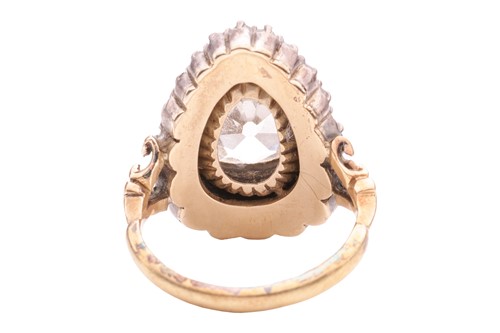 Lot 96 - An old-cut diamond cluster ring, centred with...