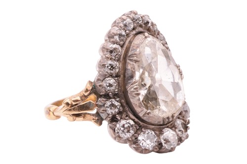 Lot 96 - An old-cut diamond cluster ring, centred with...