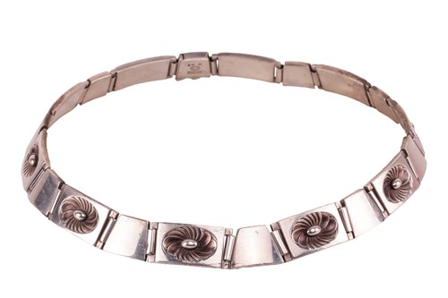 Lot 241 - Georg Jensen - a choker necklace, comprising a...