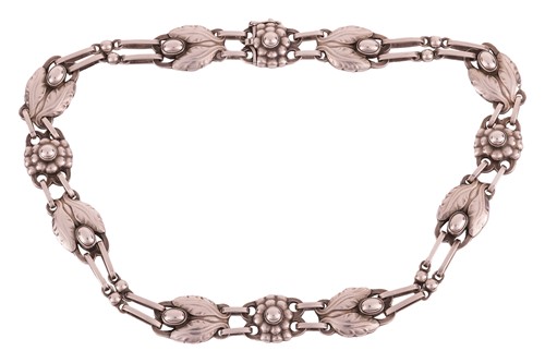 Lot 244 - Georg Jensen - a silver floral necklace,...