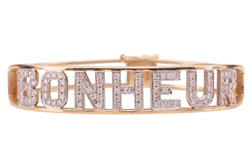 Lot 85 - A diamond-set 'Bonheur' (Happiness in French)...