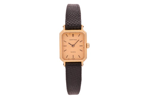 Lot 130 - A pair of watches, including a 9ct gold...