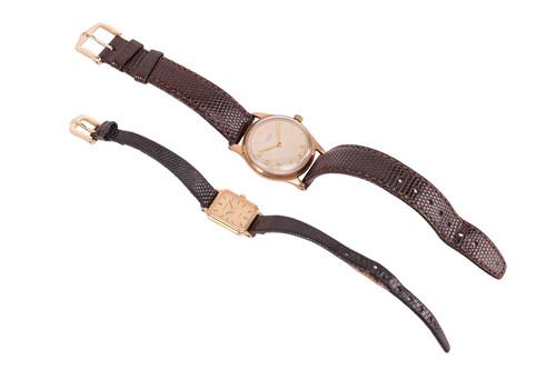 Lot 130 - A pair of watches, including a 9ct gold...