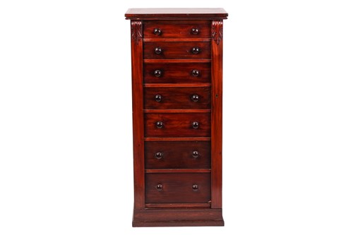 Lot 121 - A Victorian mahogany Wellington pedestal chest...