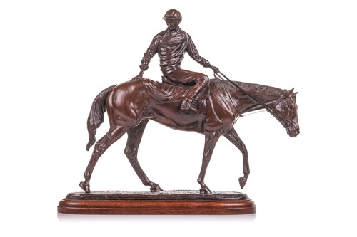 Lot 155 - Gill Parker (b.1957), Horse and Jockey, signed...