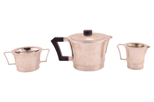 Lot 361 - Elkington and Co - An Art Deco three-piece tea...