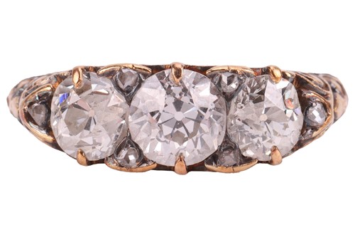 Lot 23 - A Victorian diamond-set half-hoop ring,...