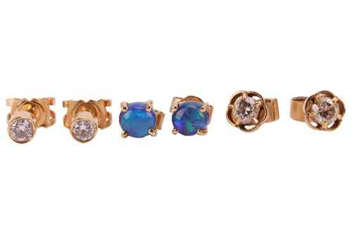 Lot 8 - Three pairs of gem-set earrings; comprising a...