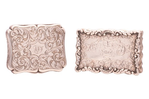 Lot 307 - Two Victorian silver vinaigrettes, both of...