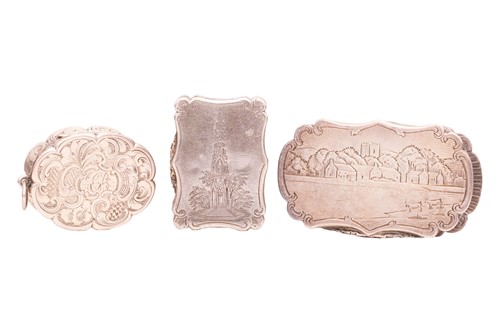 Lot 311 - A Victorian cartouche-shaped vinaigrette,...
