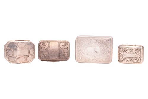 Lot 314 - Four George III silver vinaigrettes with...