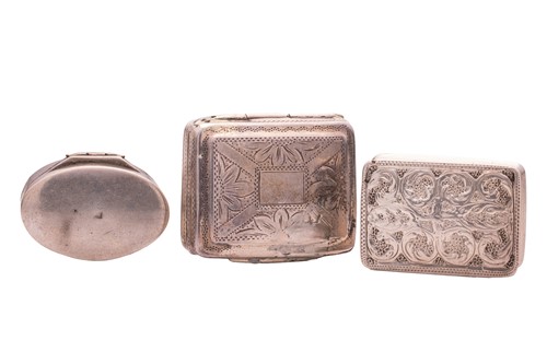 Lot 318 - Three early 19th-century silver vinaigrettes;...