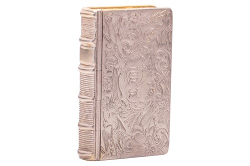 Lot 322 - A William IV silver vinaigrette of book form,...