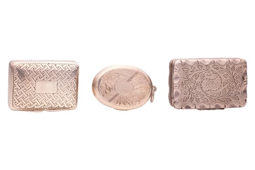 Lot 326 - Three 19th century silver vinaigrettes; to...