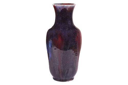 Lot 87 - A large Chinese sang de boeuf baluster vase,...