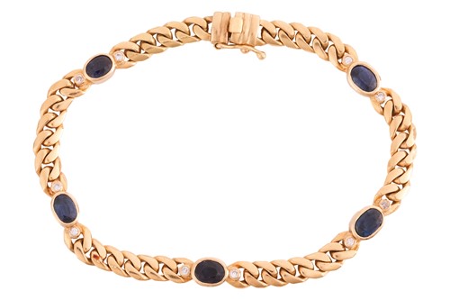 Lot 75 - A sapphire-set bracelet, comprising a series...
