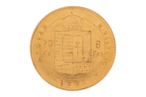 Lot 21 - A Hungary 1884 gold 20 Francs coin, with Franz...