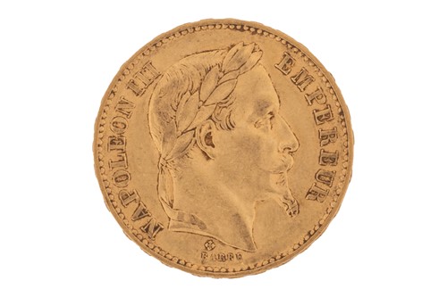 Lot 15 - A France 1870 gold 20 Francs coin, with...