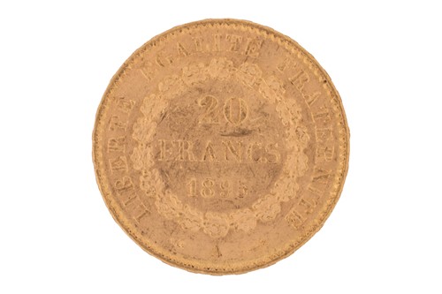 Lot 16 - A France 1895 gold 20 Francs coin with...