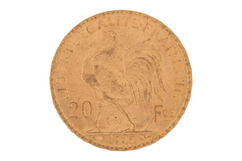 Lot 19 - A France 1905 gold 20 Francs coin with...