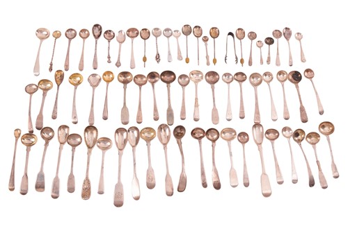 Lot 352 - Fifty-eight various condiment spoons, mostly...