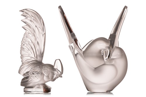 Lot 241 - A Lalique 'Sylvie' glass vase, formed as two...
