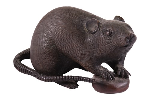 Lot 84 - A Japanese Meiji period bronze okimono of a...