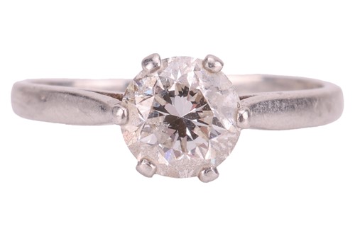 Lot 145 - A diamond solitaire ring, claw-set with a...