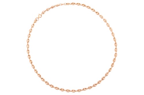 Lot 123 - An anchor link chain necklace, featuring...