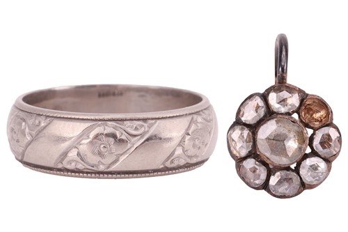 Lot 35 - An 18ct white gold wedding band, the 5.7mm...