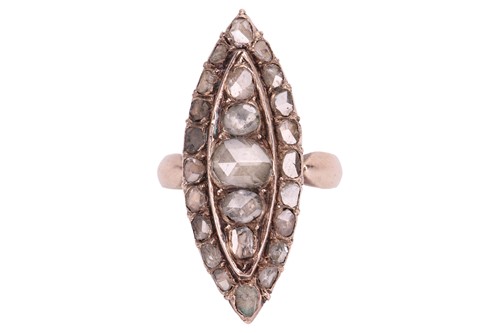 Lot 11 - A diamond-set panel ring of lozenge form,...