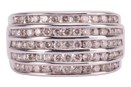 Lot 88 - A diamond-set ring of layered design,...